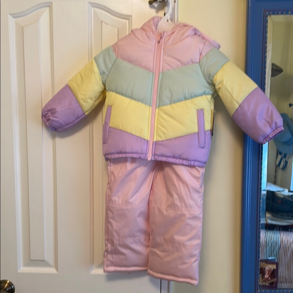 Carter's Multicolor Winter Puffer Jacket and Snowsuit Pants Set